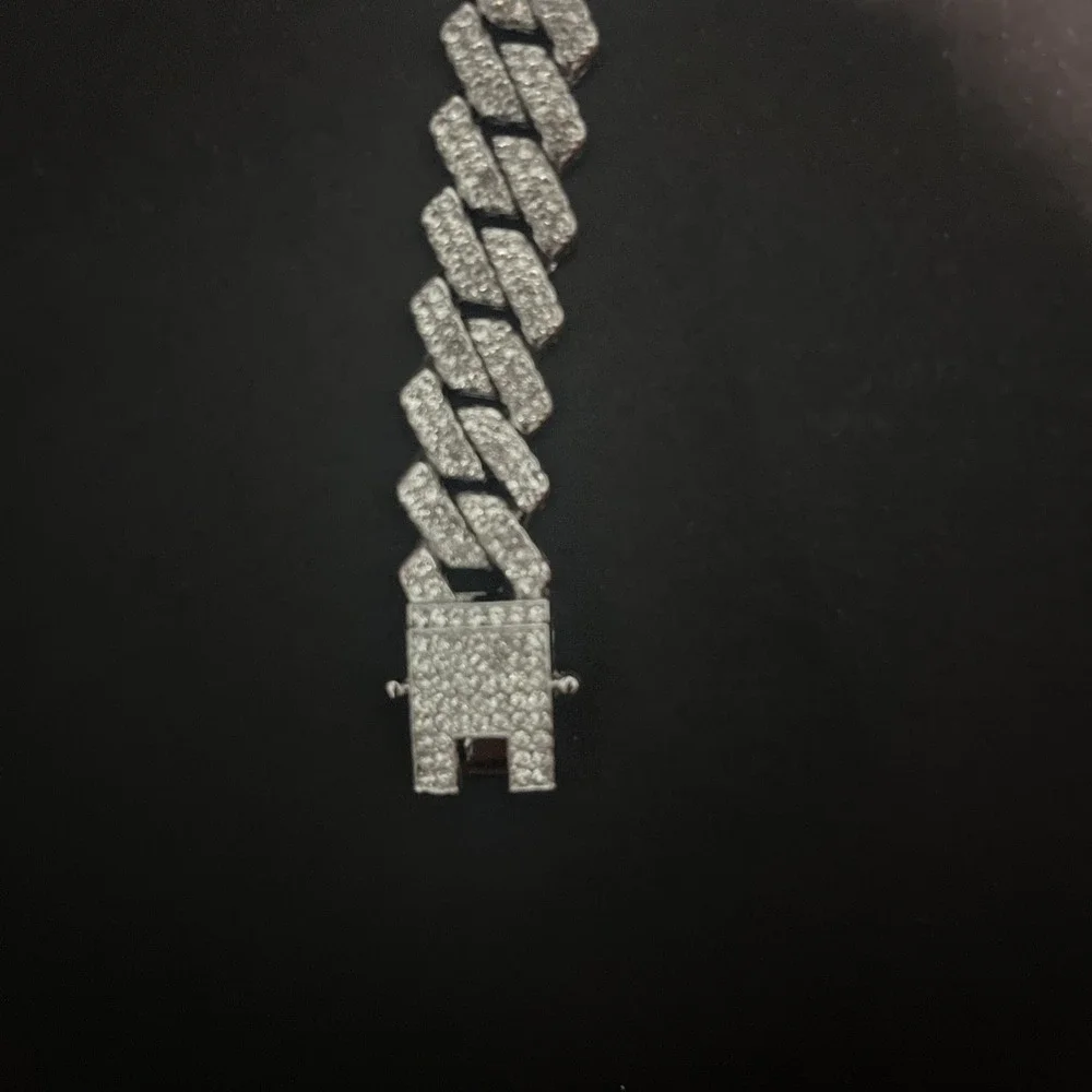 8 Inch Fashion Jewelry Metal Bracelet‎ With Cz's Studded Clasp Men's